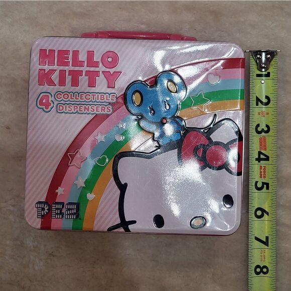 Hello Kitty Pink Tin with Handle, Approximately 7" x 6.5" x 3" - Picture 3 of 7